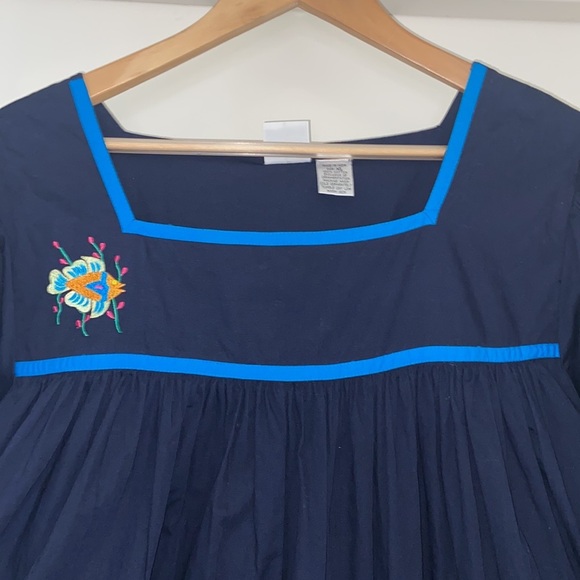 Smithsonian institution Blue Embroidered Sea Fish Appliqué Dress Size XL - Picture 14 of 16
